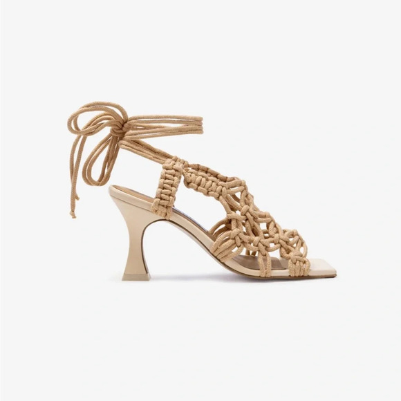MIISTA Stephanie Coffee Milk Rope Sandal Heels - Picture 3 of 12